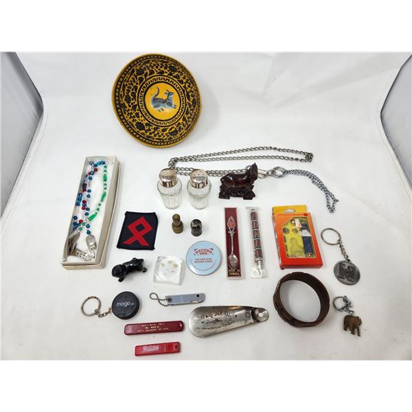 Key chains, Spoon, Pen, Salt/Pepper Shaker, Necklace