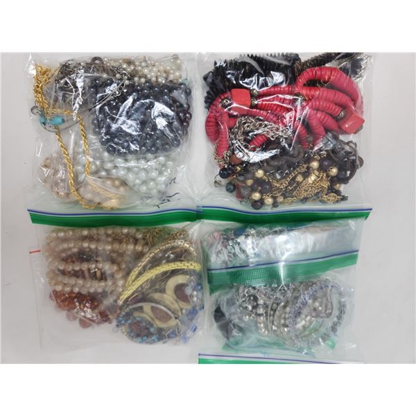 4 Bags of Vintage Costume Jewelry