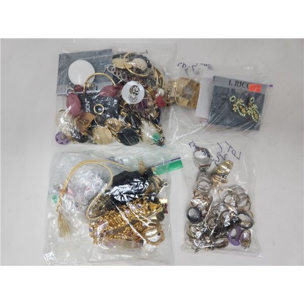 4 Bags of Vintage Costume Jewelry