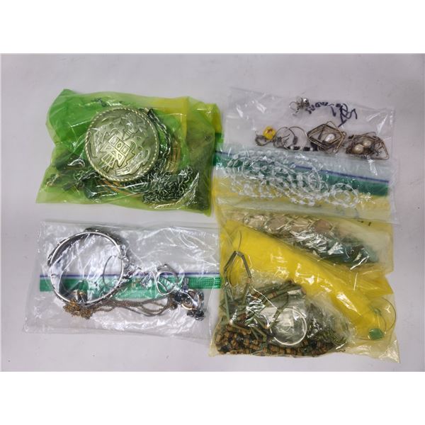 4 Bags of Vintage Costume Jewelry
