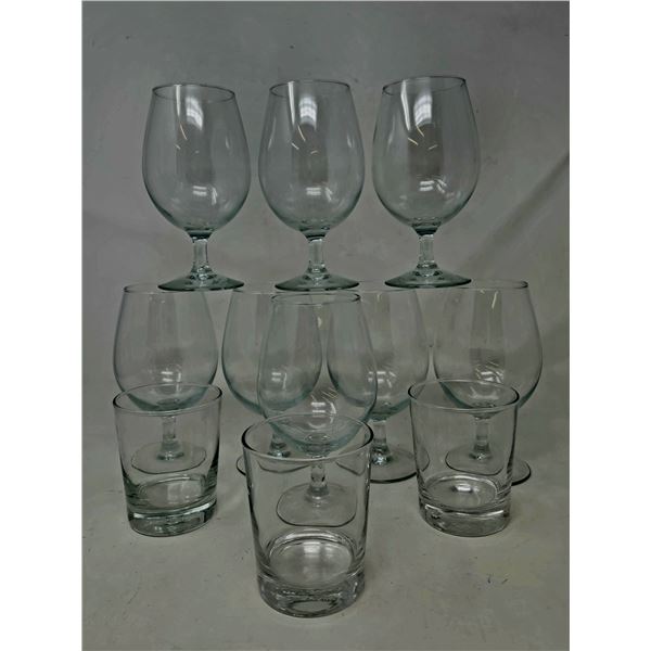 7 Wine Glasses & 3 Tumblers