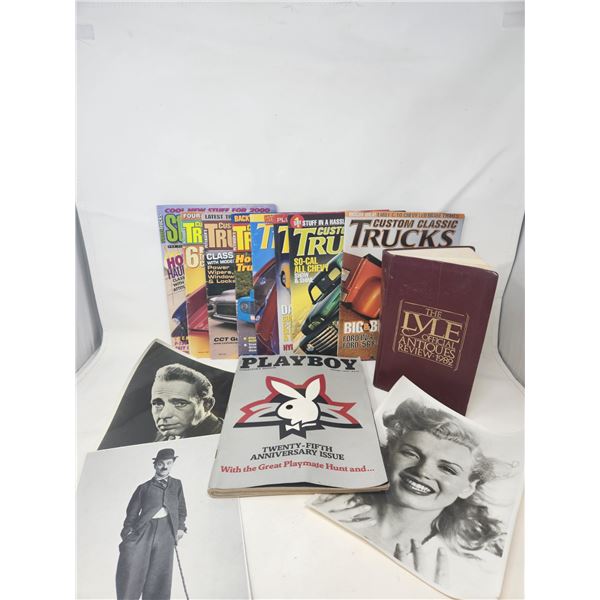 Playboy Anniversary 1979, Movie Star Pics, 8 Classic Trucks Magazines, & Book - Antique Review
