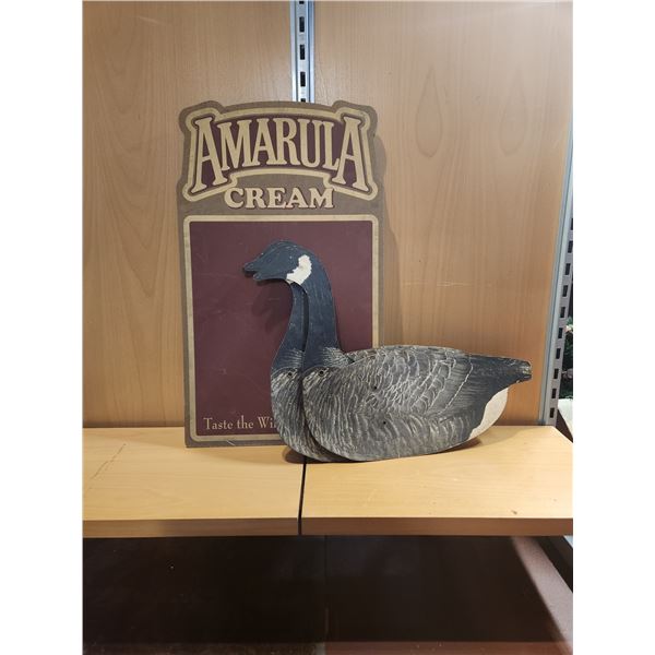 Vintage Amarula Cream Advertising Sign & Geese Decoys 1950's