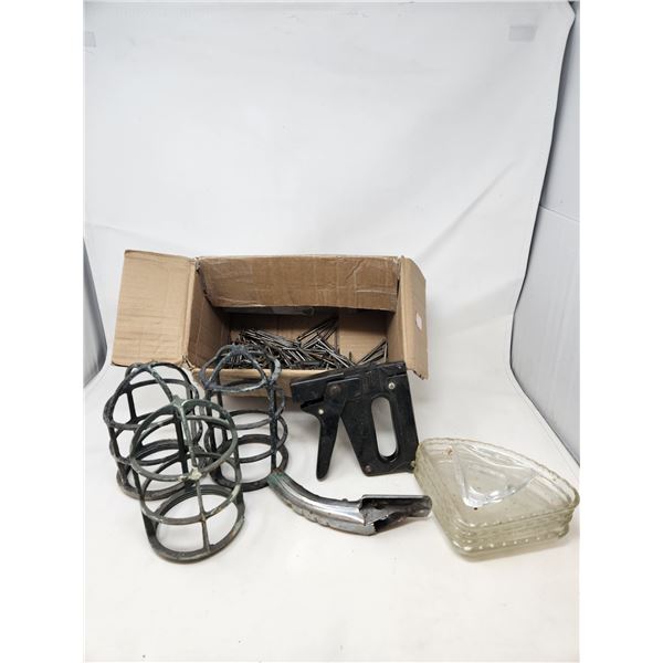 Stapler, Nails, Gas Nozel, Pie Plates, & Outdoor Lighting Covers