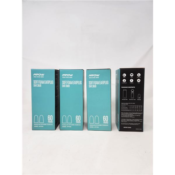 MPOW Soft Foam Ear Plugs (4 Boxes, 60 pairs per Box)