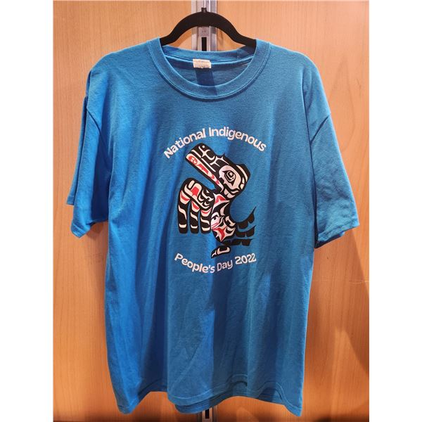 Vintage Indigenous People's Day T-Shirt, Wilson Art T-Shirt, and Blue Indigenous Emblem T-Shirt Lot