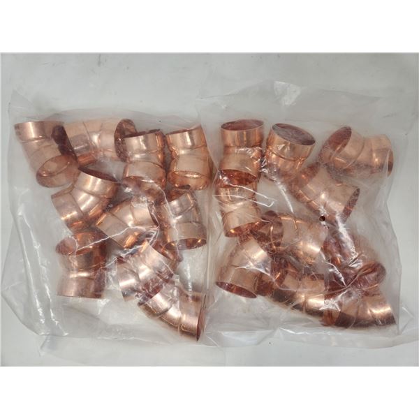 2 Bags of New Copper Fittings Female to Female 1 3/4"