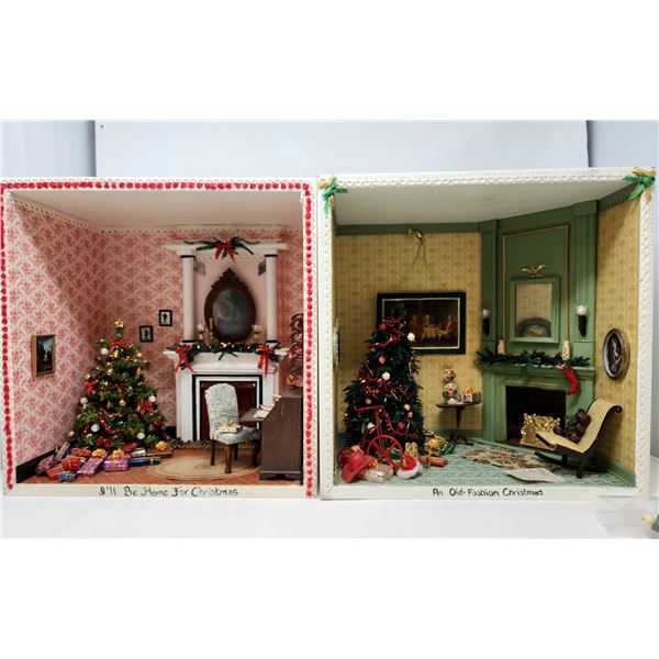 2 Box Scenes of 'Old Fashion Christmas'  12x7x12"
