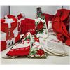 Image 1 : 2 Santa Pajama's (Med & LG), Xmas Hand Towels, Bath Towels (used), Xmas Apron, Table Runner