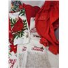 Image 2 : 2 Santa Pajama's (Med & LG), Xmas Hand Towels, Bath Towels (used), Xmas Apron, Table Runner