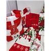 Image 3 : 2 Santa Pajama's (Med & LG), Xmas Hand Towels, Bath Towels (used), Xmas Apron, Table Runner