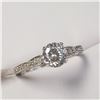 Image 2 : 10K WHITE GOLD MOISSANITE(0.76CT) DIAMOND(0.1CT)  RING (~SIZE 6.5) (~WEIGHT 1.86G)