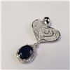 Image 1 : SILVER SAPPHIRE(2.5CT) CUBIC ZIRCONIA  PENDANT
