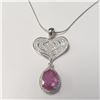Image 1 : SILVER RUBY 16"   NECKLACE