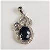 Image 1 : SILVER SAPPHIRE(2.5CT) CUBIC ZIRCONIA  PENDANT