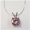 Image 1 : SILVER PINK CZ 16"   NECKLACE