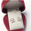 Image 2 : 14K YELLOW GOLD PRINCESS CUT CZ   EARRINGS