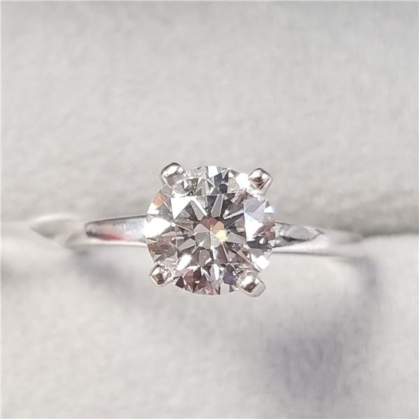 14K WHITE GOLD LAB GROWN DIAMOND (1.1CT,VS,F)  RING (~SIZE 6) (~WEIGHT 2.52G)