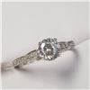 Image 2 : 10K WHITE GOLD MOISSANITE(0.76CT) DIAMOND(0.1CT)  RING (~SIZE 6.5)
