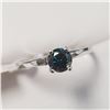 Image 2 : 14K WHITE GOLD DIAMOND (0.45CT FANCY INTENSE BLUE TREATED)  RING (~SIZE 6) (~WEIGHT 1.9G)