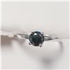 Image 3 : 14K WHITE GOLD DIAMOND (0.45CT FANCY INTENSE BLUE TREATED)  RING (~SIZE 6) (~WEIGHT 1.9G)
