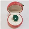 Image 2 : SILVER GREEN ONYX  RING (~SIZE 6) (~WEIGHT 9.41G)