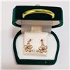 Image 2 : 10K YELLOW GOLD RUBY  EARRINGS