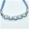 Image 2 : SILVER BLUE TOPAZ(5.4CT) RHODIUM PLATED THREAD BRACELET (~WEIGHT 5.4G)