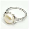 Image 2 : SILVER PEARL CZ(3.1CT) RHODIUM PLATED RING (~WEIGHT 3.1G)