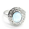 Image 2 : SILVER BLUE TOPAZ SWISS(4.85CT)  RHODIUM PLATED MENS RING (~WEIGHT 5.6G)