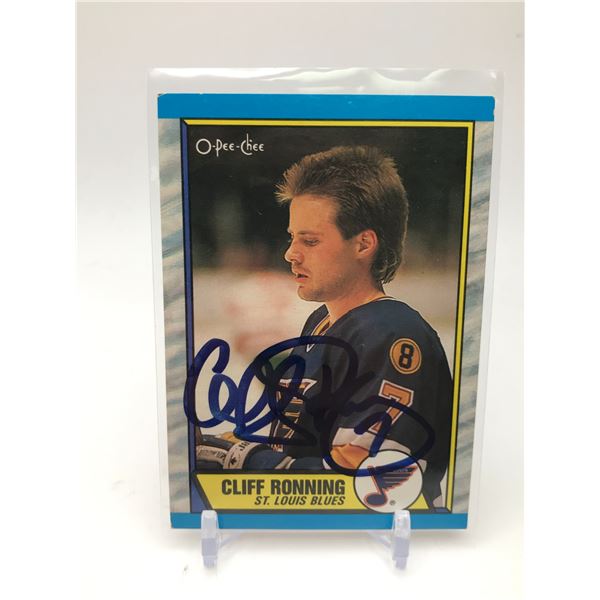 1989 O-PEE-CHEE NO.45 CLIFF RONNING AUTOGRAPHED