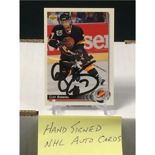 CLIFF RONNING SIGNED UPPER DECK HOCKEY CARD