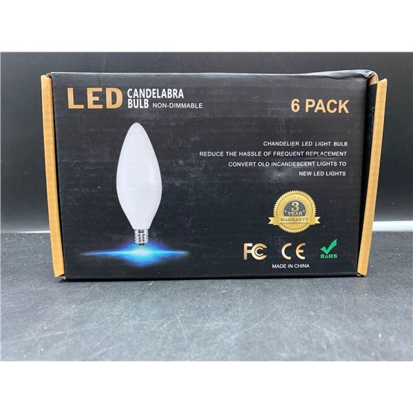 LED candelabra bulb non-dimmable  chandelier light bulbs, pack of 6