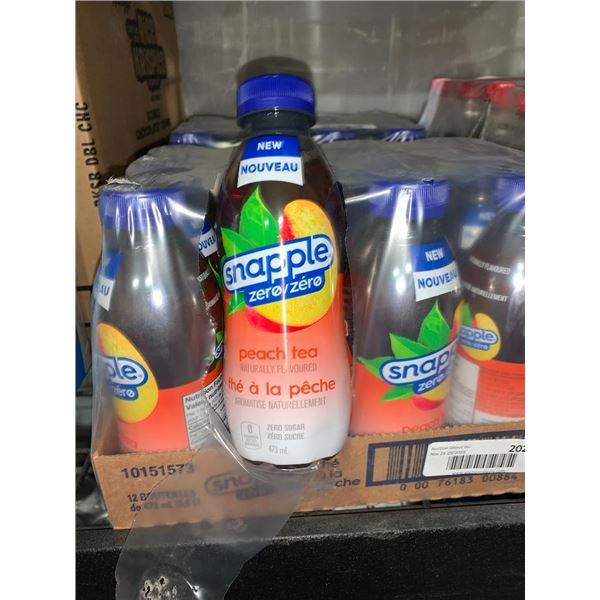 CASE LOT - Snapple zero sugar peach tea 12x473ml