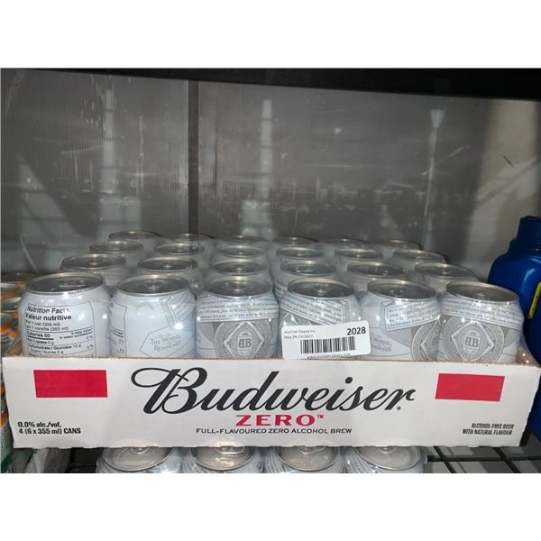 CASE LOT - Budweiser zero non alcoholic "beer" 24x355ml