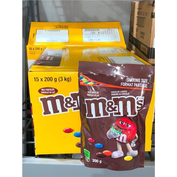 CASE LOT - M&Ms milk chocolate candy 15x200g