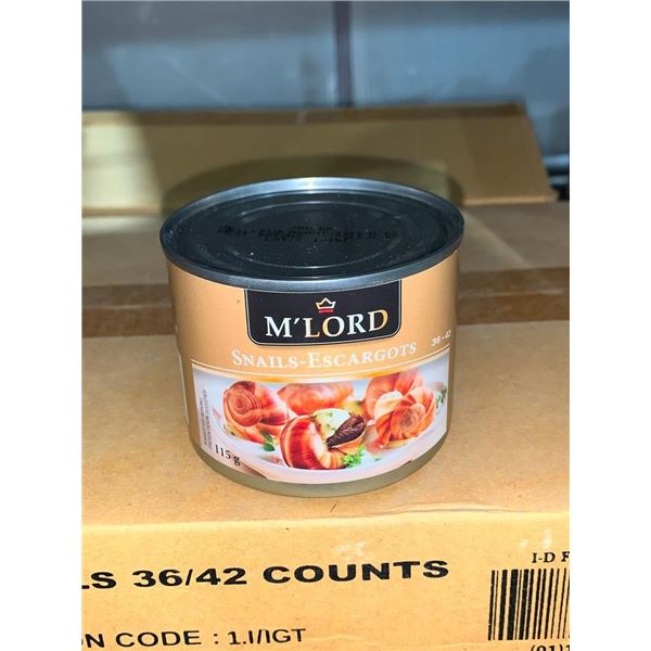 CASE LOT - M'Lord snails - escargots 12x115g