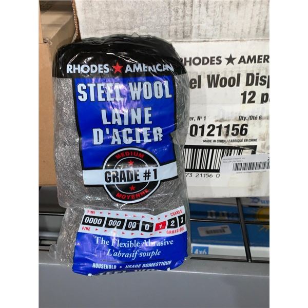 CASE LOT - Rhodes American steel wool pads 6x12 pads