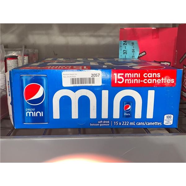 CASE LOT - Pepsi cola mini cans 15x222ml