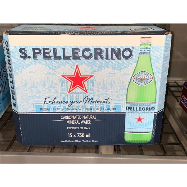 CASE LOT - San Pellegrino carbonated natural mineral water 15x750ml