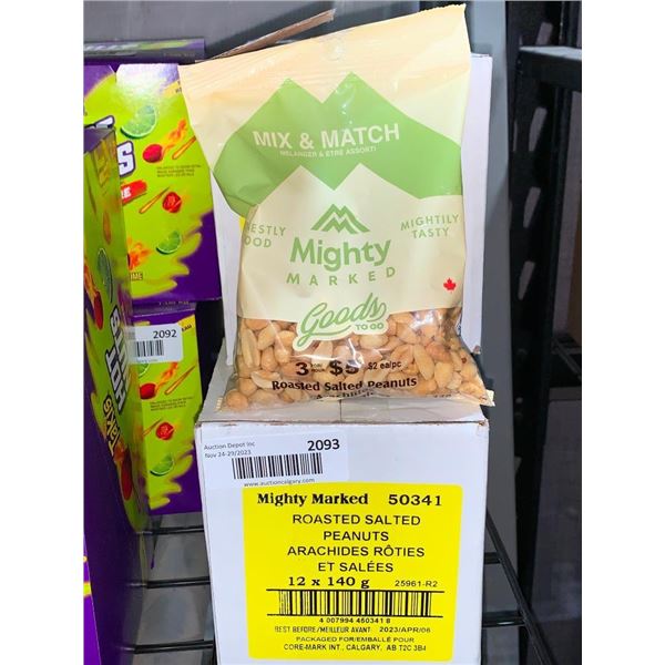 CASE LOT - Mighty Marked roasted & salted peanuts 12x140g