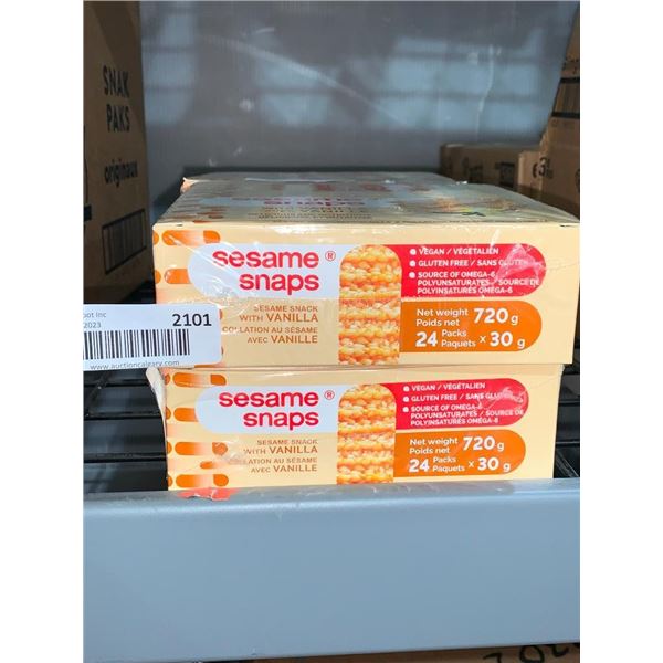CASE LOT - Sesame snaps vanilla flavour 48x30g