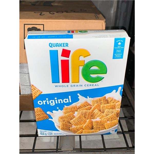 CASE LOT - Quaker Life original  whole grain cereal 12x450g