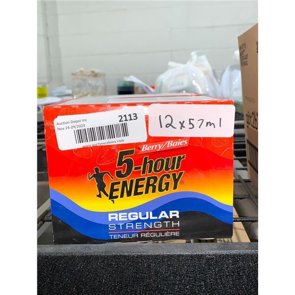 CASE LOT - 5-hour energy berry flavour drink, 12x57ml