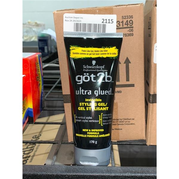 CASE LOT - got2b professional quality styling hair gel 6x170g
