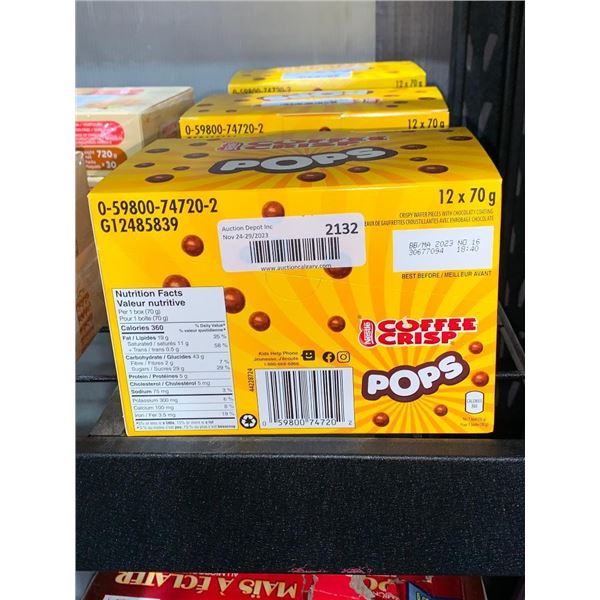 CASE LOT - Coffee crisp POPS candies 12x70g