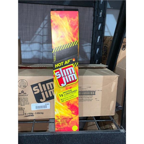 CASE LOT - Slim Jim "Hot AF" peperoni sticks 6x653g
