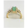 Image 4 : Natural Emerald and Diamond 1.25 CARAT 14Kt Gold on .925 Silver ladies Filagree Design Ring with App