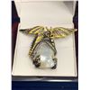 Image 1 : Natural Baroque 30.00 Carat Pearl sculpted .925 Silver Game of Thrones Dragon Ring with Appraisal Ce