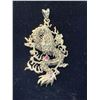 Image 1 : Game of Thrones .925 Silver Sculpted Dragon .50 Carat Round cut Ruby Pendant with Appraisal Certific